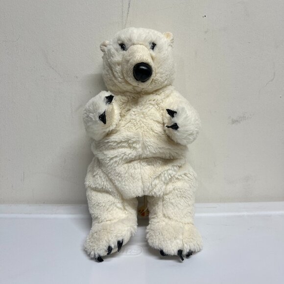 Folkmanis Standing Polar Bear Hand Puppet 11" Plush White Stuffed Pre-owned cond - Picture 1 of 5
